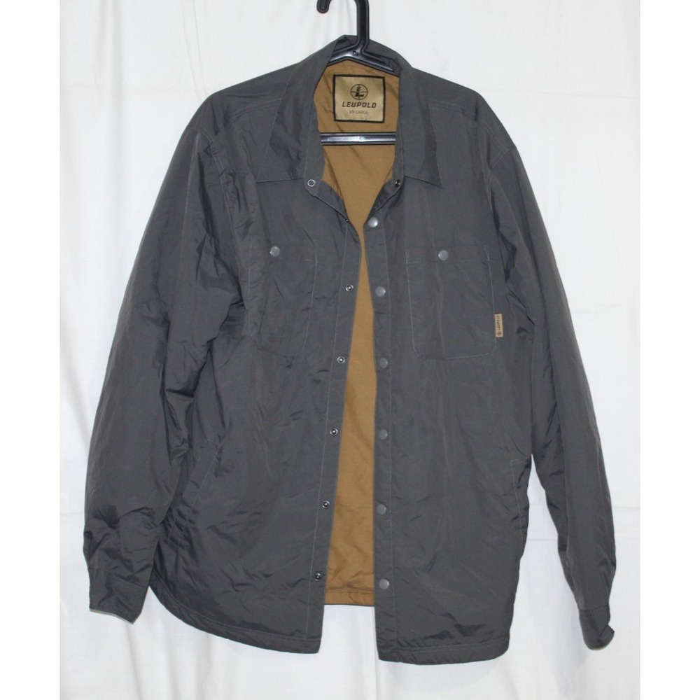 Leupold Field Jacket Mens XXL Gray Snap Front Outdoor Hunting Coat Insulated